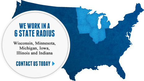 North Central Insulation's Work Radius Map